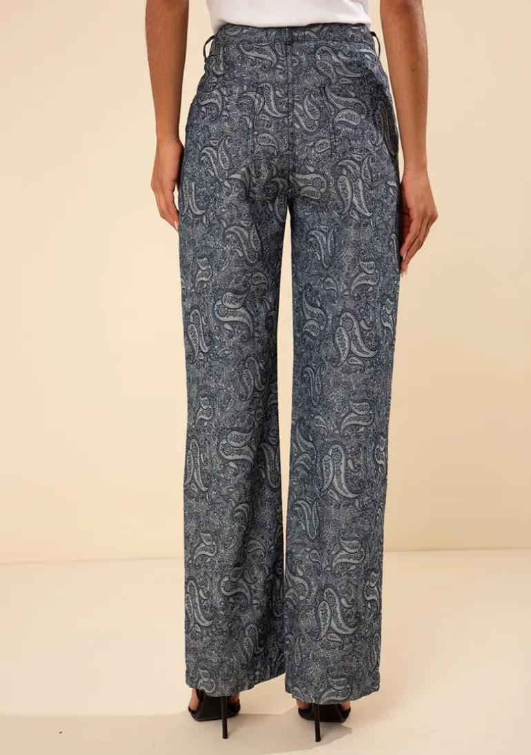 Calça Morena Rosa Wide Alta Azul