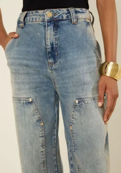 Calça Morena Rosa Wide Alta Azul