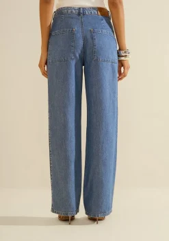 Calça Morena Rosa Wide Alta Azul