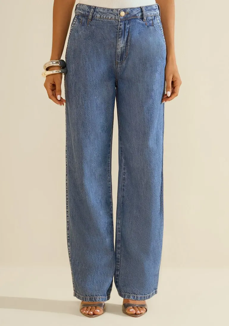 Calça Morena Rosa Wide Alta Azul