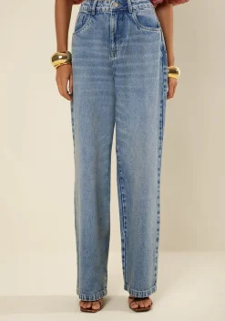 Calça Morena Rosa Wide Alta Azul