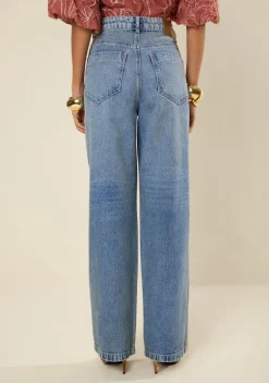 Calça Morena Rosa Wide Alta Azul
