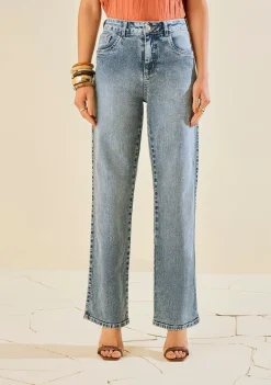 Calça Morena Rosa Wide Média Azul