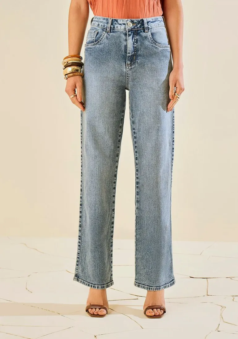Calça Morena Rosa Wide Média Azul