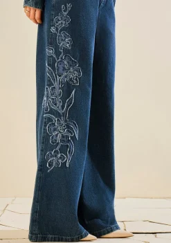 Calça Morena Rosa Wide Média Azul
