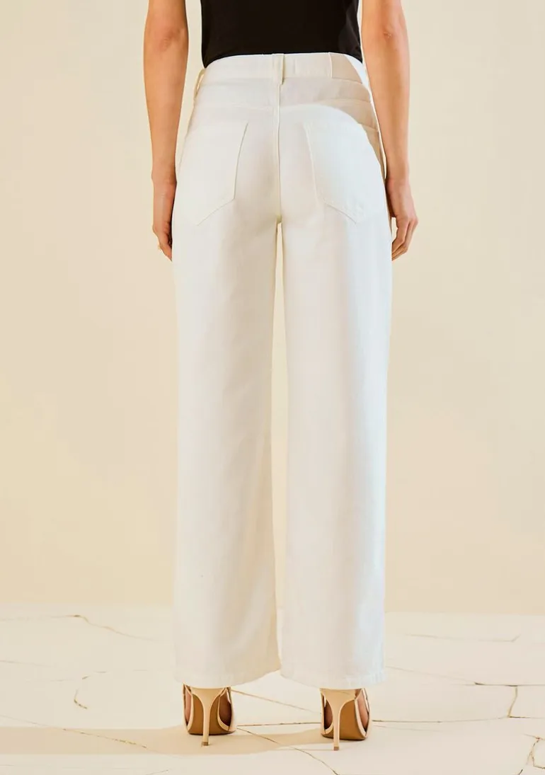 Calça Morena Rosa Wide Média Off White