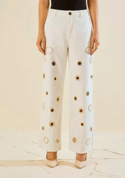 Calça Morena Rosa Wide Média Off White