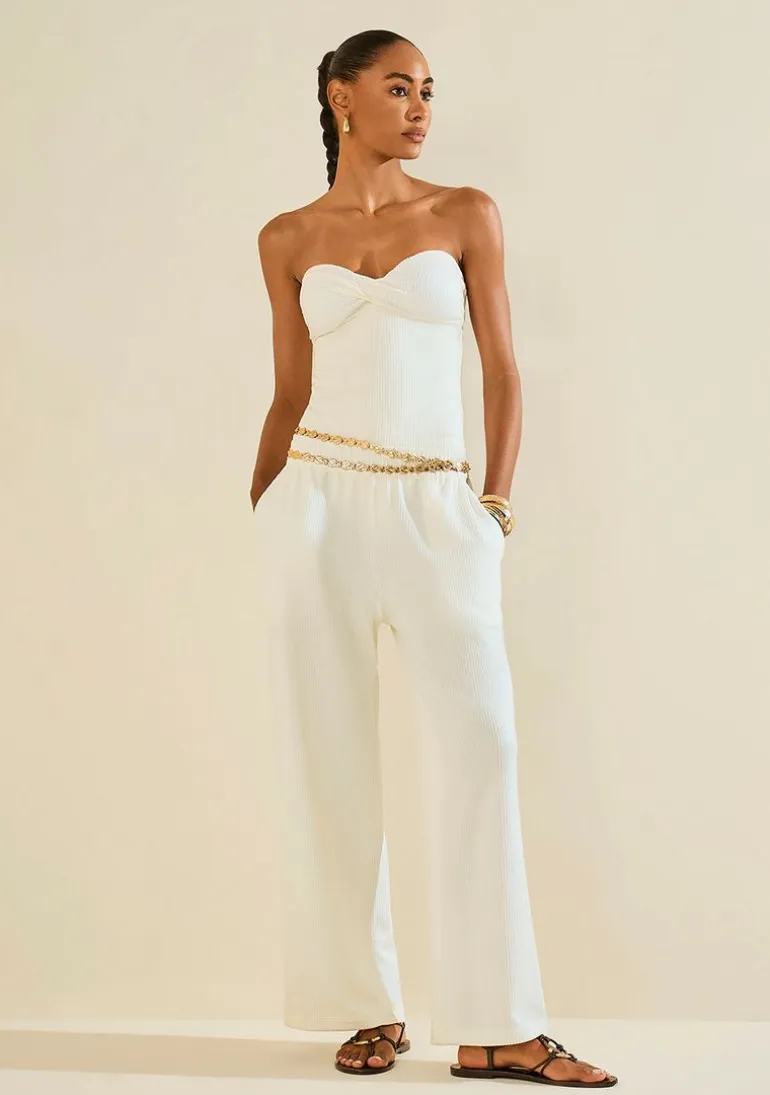 Calça Reta Alvéolo Branco