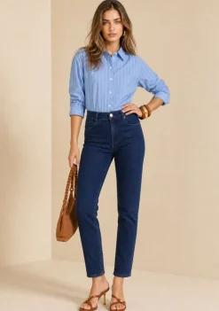 Calça Skinny Alta Azul