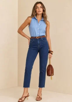 Calça Skinny Alta Azul