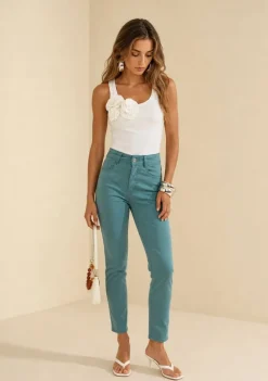 Calça Skinny Alta Azul