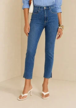 Calça Skinny Alta Azul