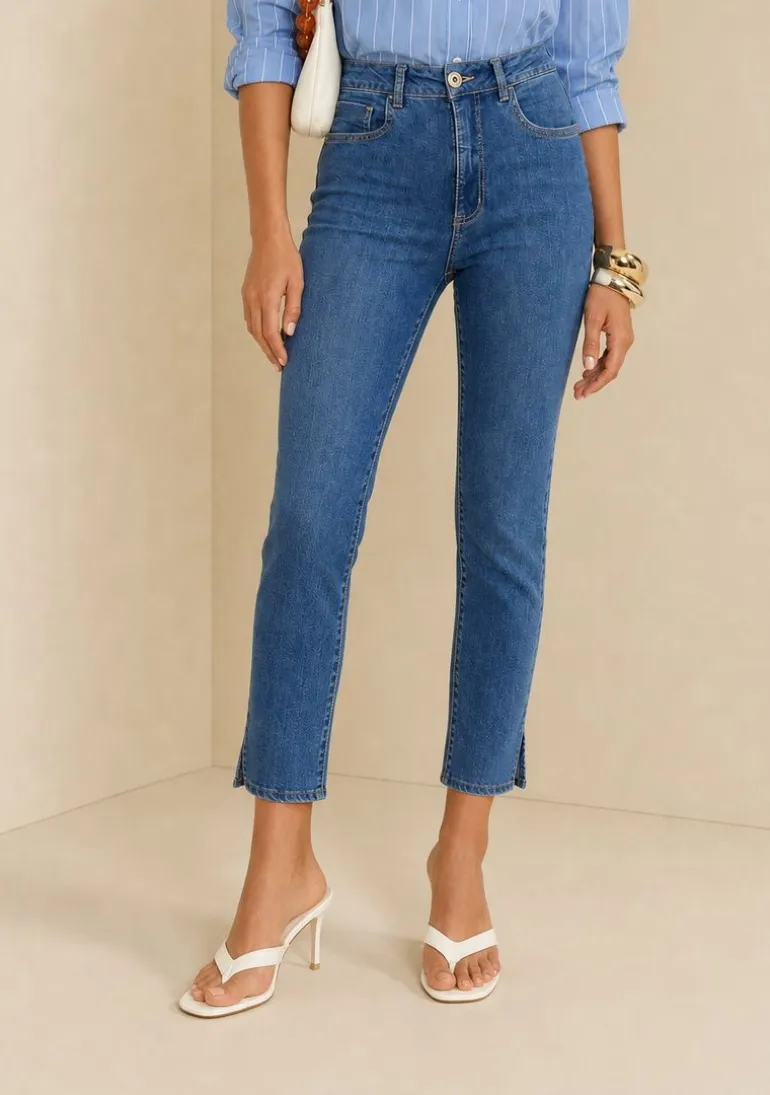Calça Skinny Alta Azul