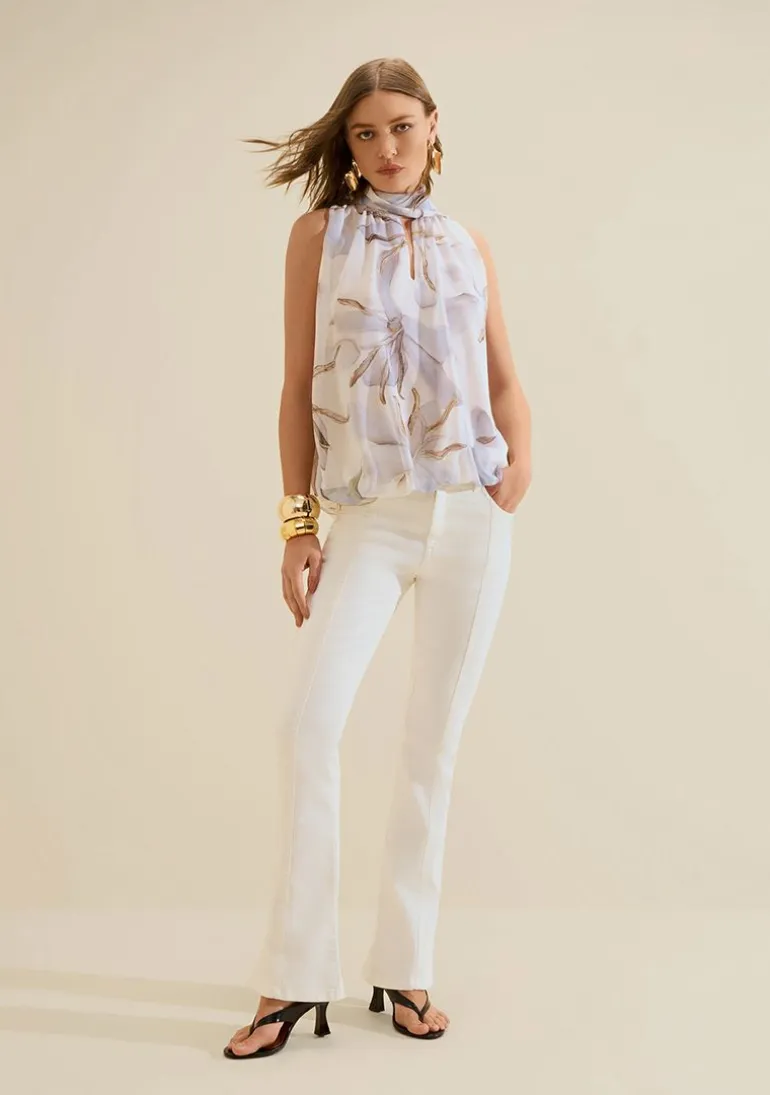 Calca Boot Cut Alta Off White
