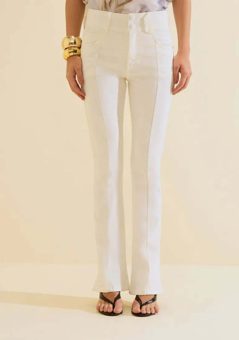 Calca Boot Cut Alta Off White