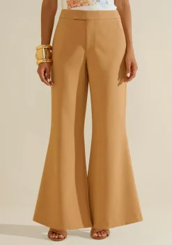 Calca Flare Alta Eclos Caramelo