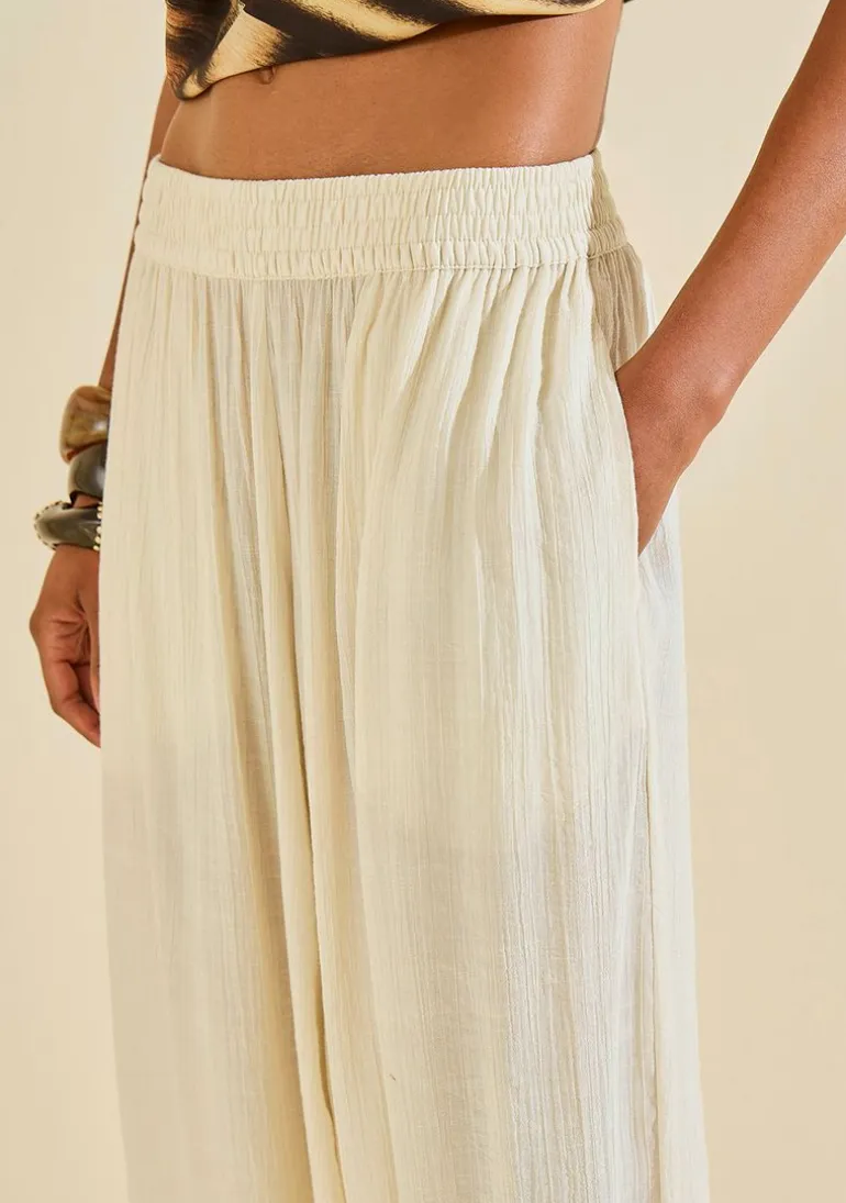 Calca Fluida Palmare Off White