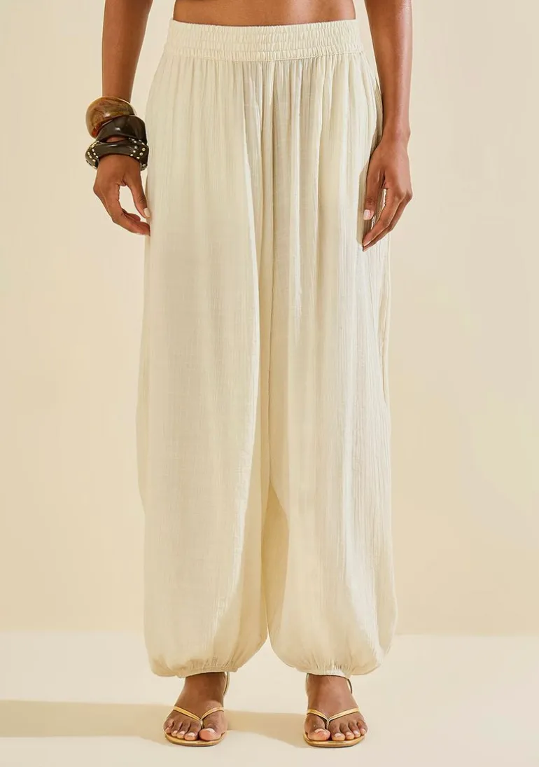 Calca Fluida Palmare Off White