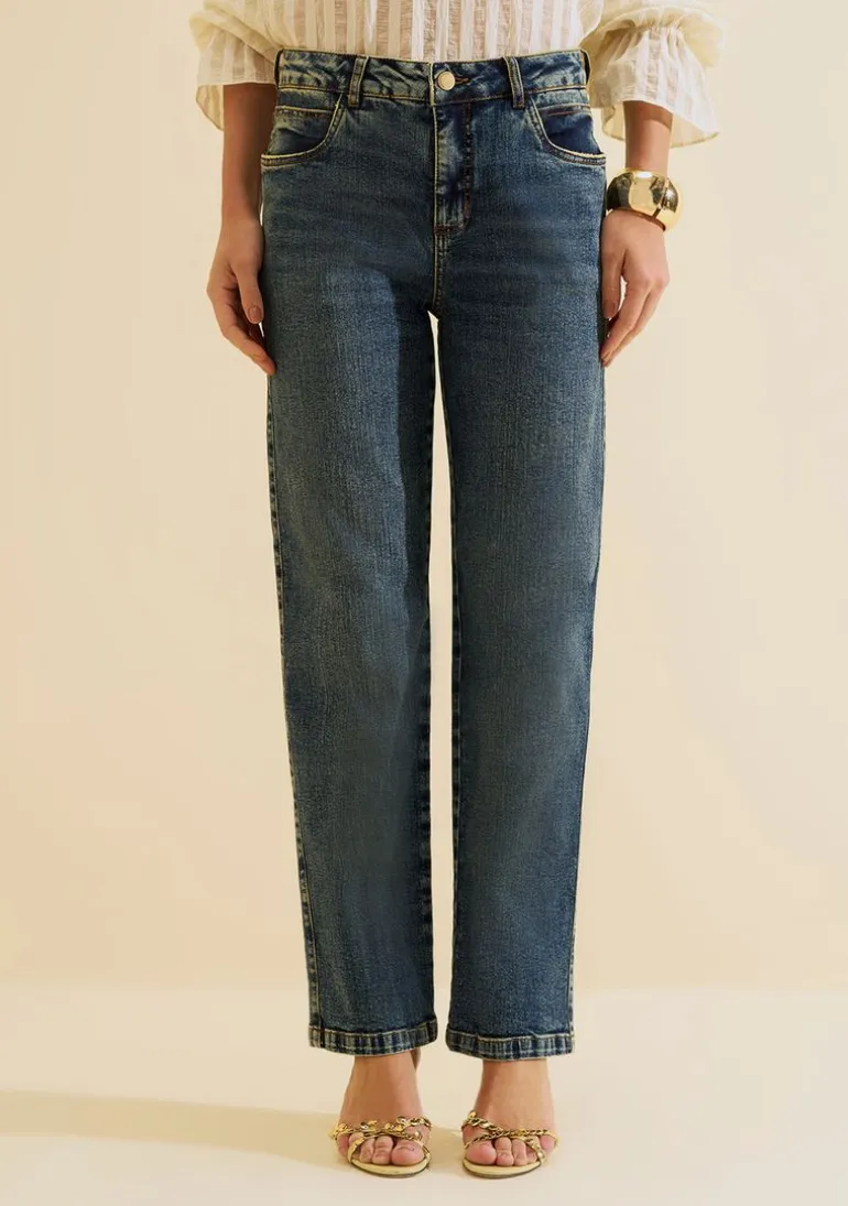 Calca Jeans Reta Cadência Azul