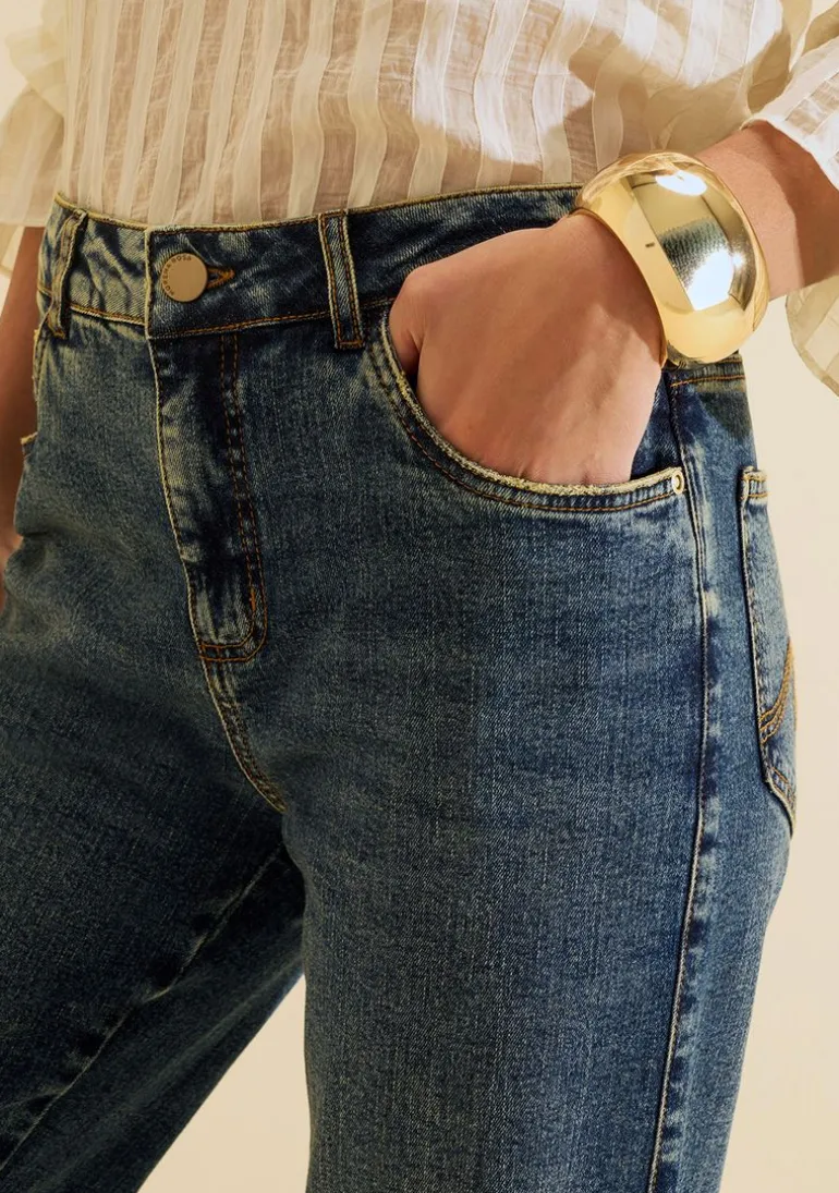 Calca Jeans Reta Cadência Azul