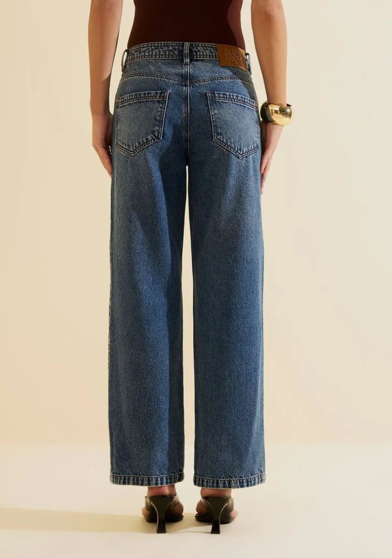 Calca Jeans Wide Índigo Azul