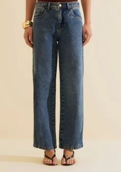 Calca Jeans Wide Índigo Azul