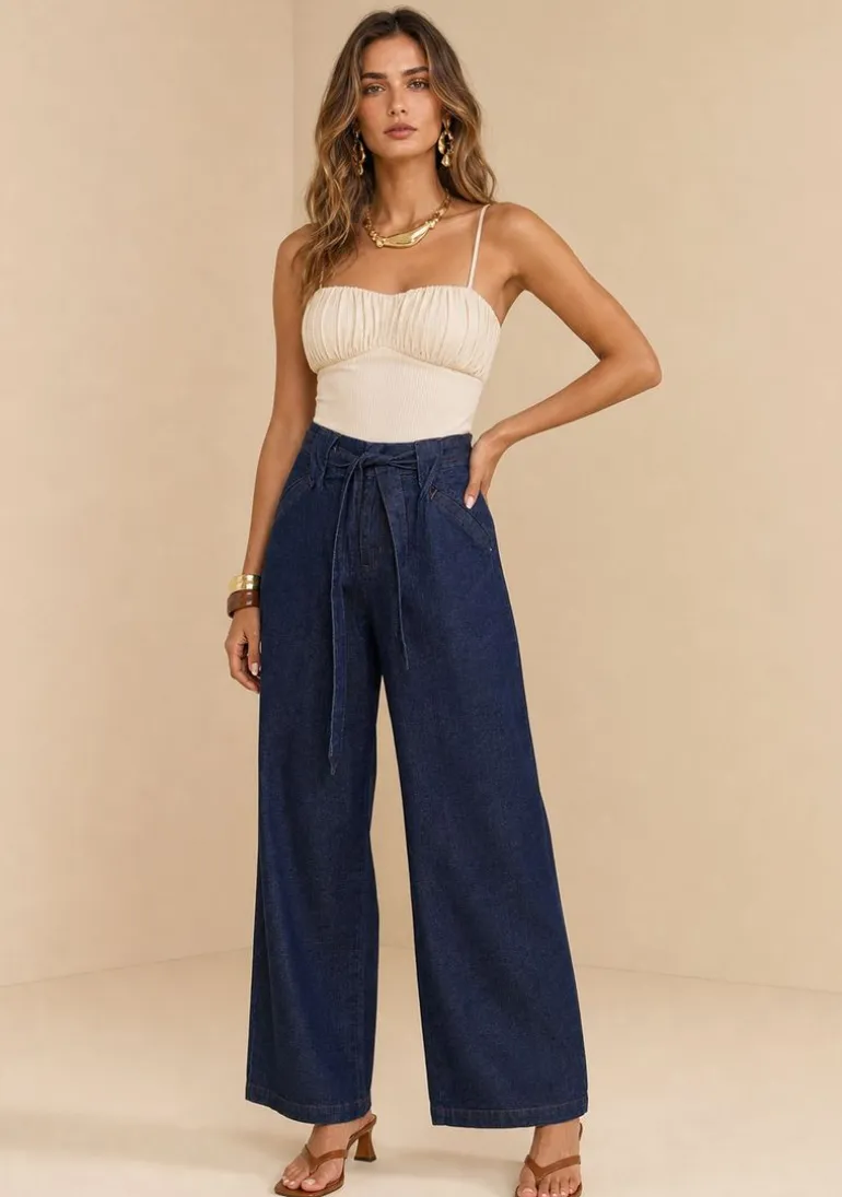 Calca Pantalona Profundo Azul