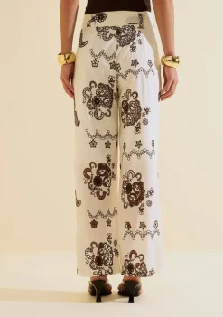 Calca Reta Arabesca Off White