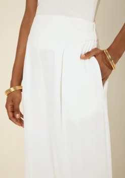 Calca Wide Leg Lírio Off White