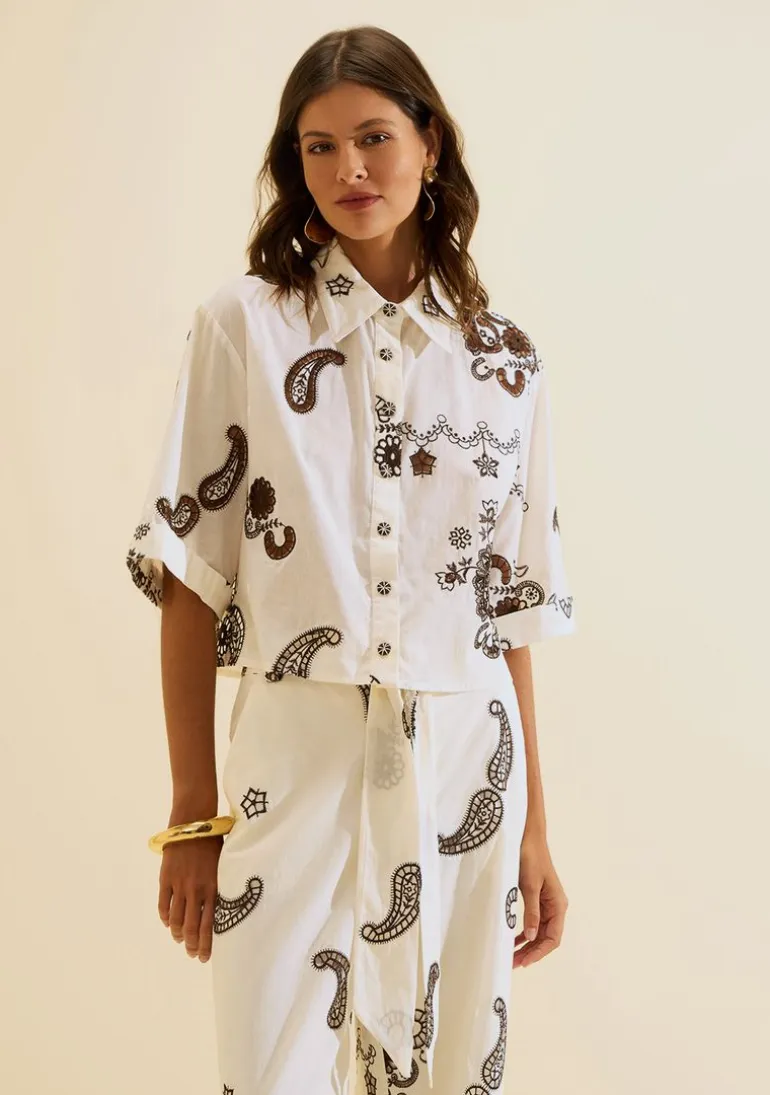Camisa Clássica Arabesca Off White
