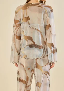 Camisa Manga Longa Nácar Marrom