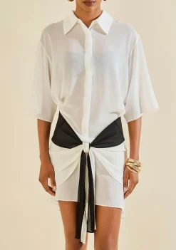 Camisa Manga Media Envoltura Off White