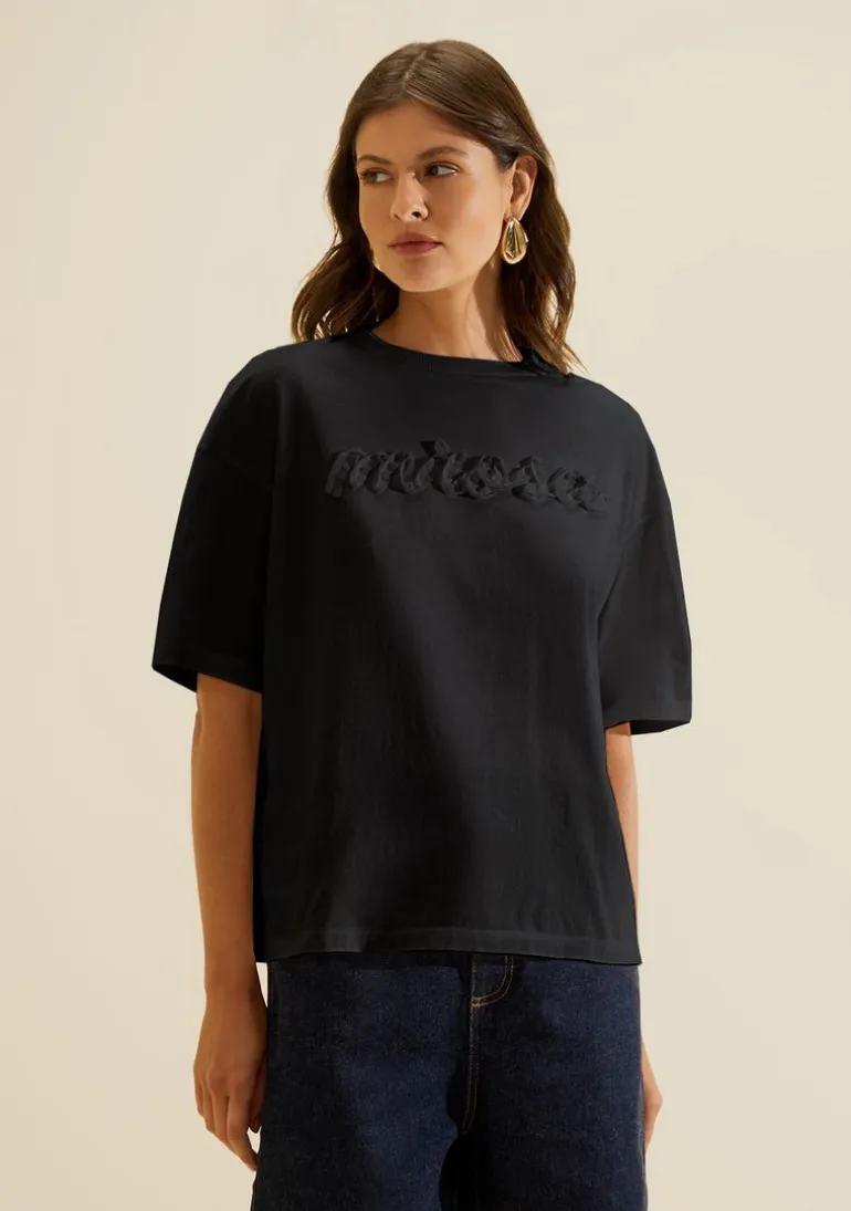 Camiseta Manga Curta Arabesca Preto