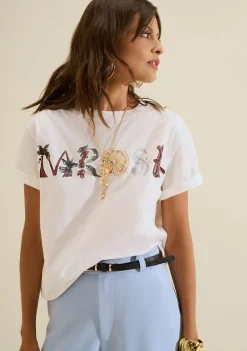 Camiseta Manga Curta Flora Off White