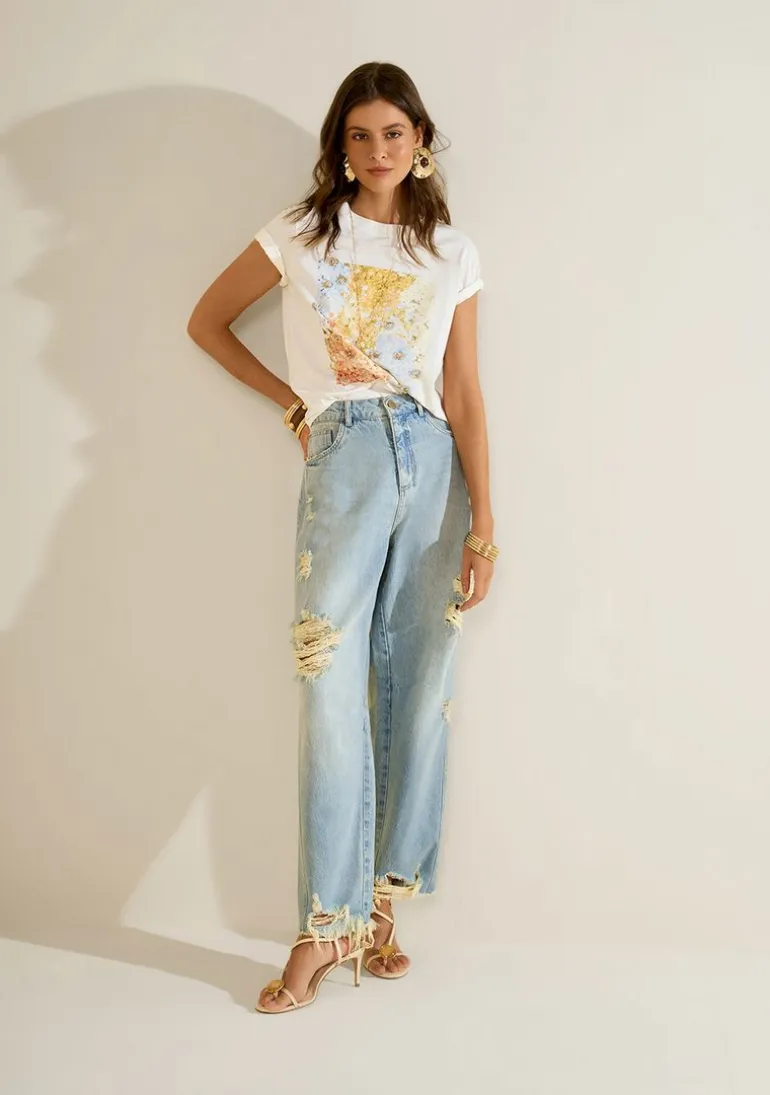 Camiseta Manga Curta Florescer Off White