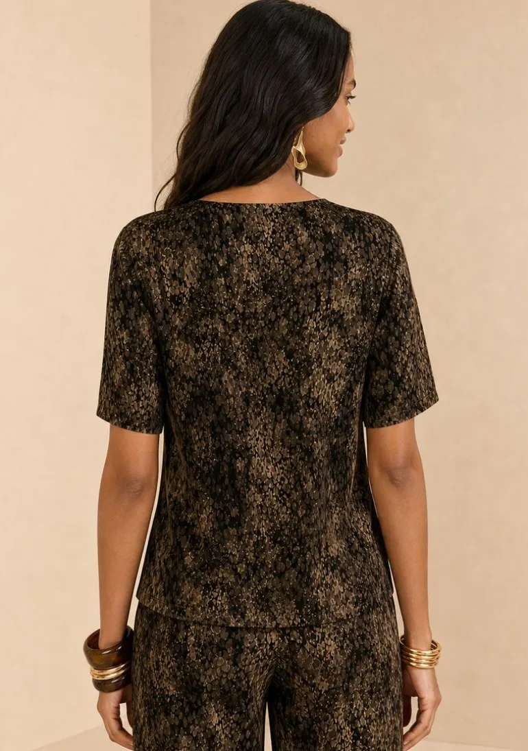 Camiseta Manga Curta Vereda Preto/bege
