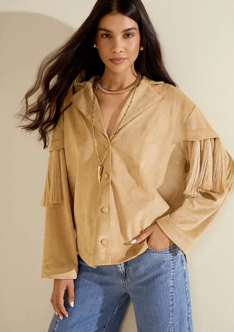 Casaco Overshirt Motus Bege Claro