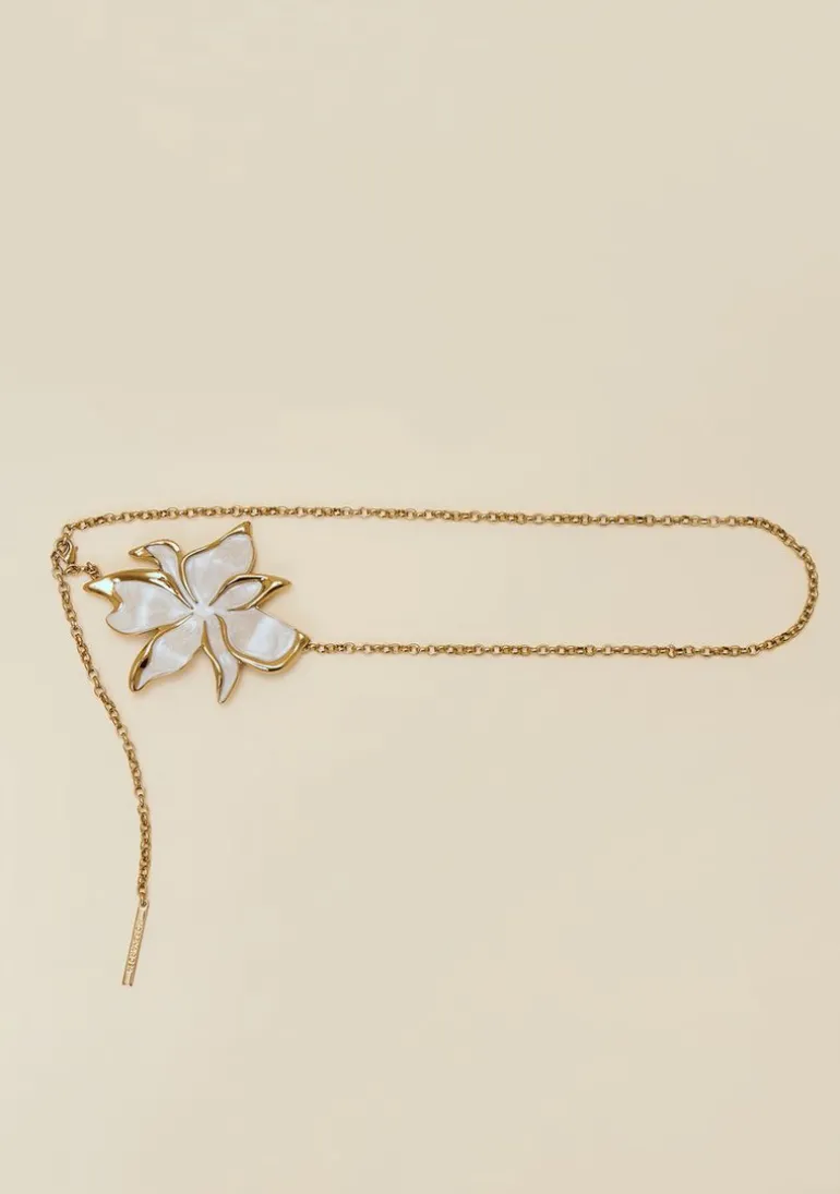 Cinto Morena Rosa Cintura Médio Max Floral Dourado