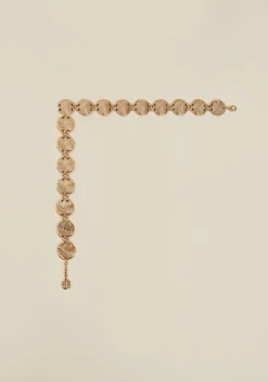 Cinto Morena Rosa Cintura Quadril Fino Texturizado Dourado