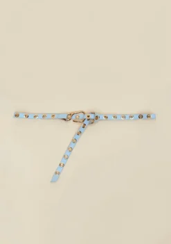 Cinto Morena Rosa Cintura Quadril Fino Detalhe Fivela Azul