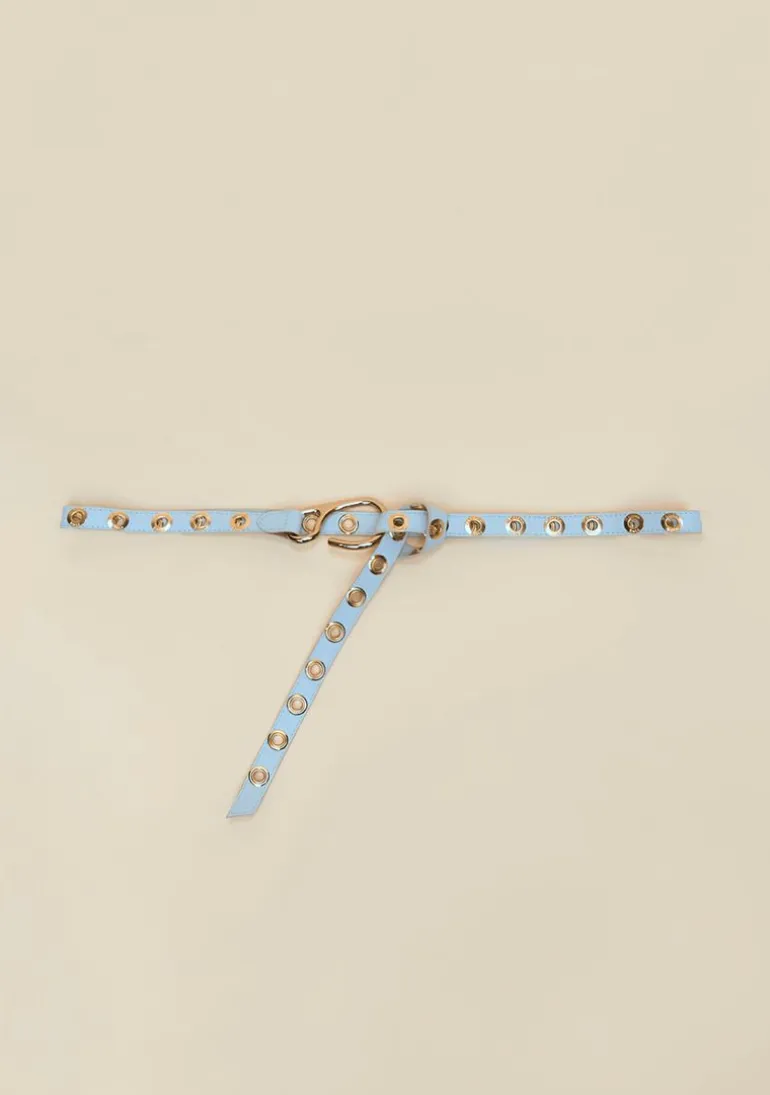 Cinto Morena Rosa Cintura Quadril Fino Detalhe Fivela Azul
