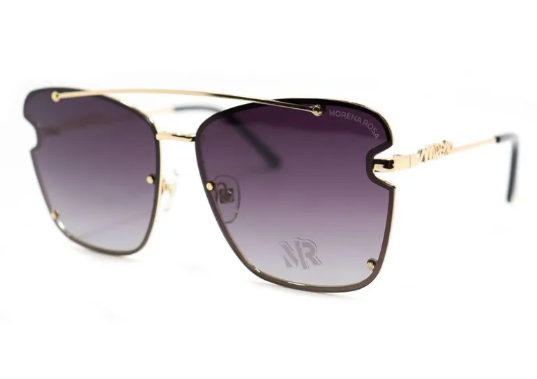 Óculos Morena Rosa Quadrado Detalhe Lente Dourado