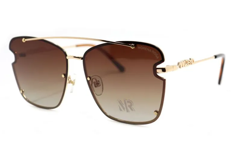 Óculos Morena Rosa Quadrado Detalhe Lente Dourado