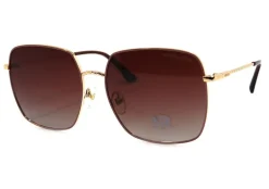 Óculos Morena Rosa Quadrado Lente Vazada Dourado