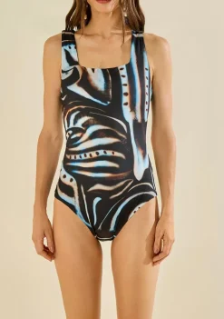 Maiô Decote Reto Náutilo Preto/azul