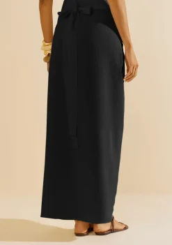 Saia Morena Rosa Evasê Alta Midi Preto