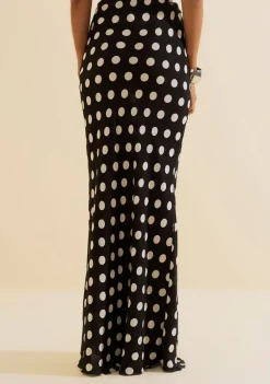 Saia Reta Midi Sonata Preto/branco