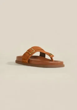Sandalia Papete Com Fivela Caramelo