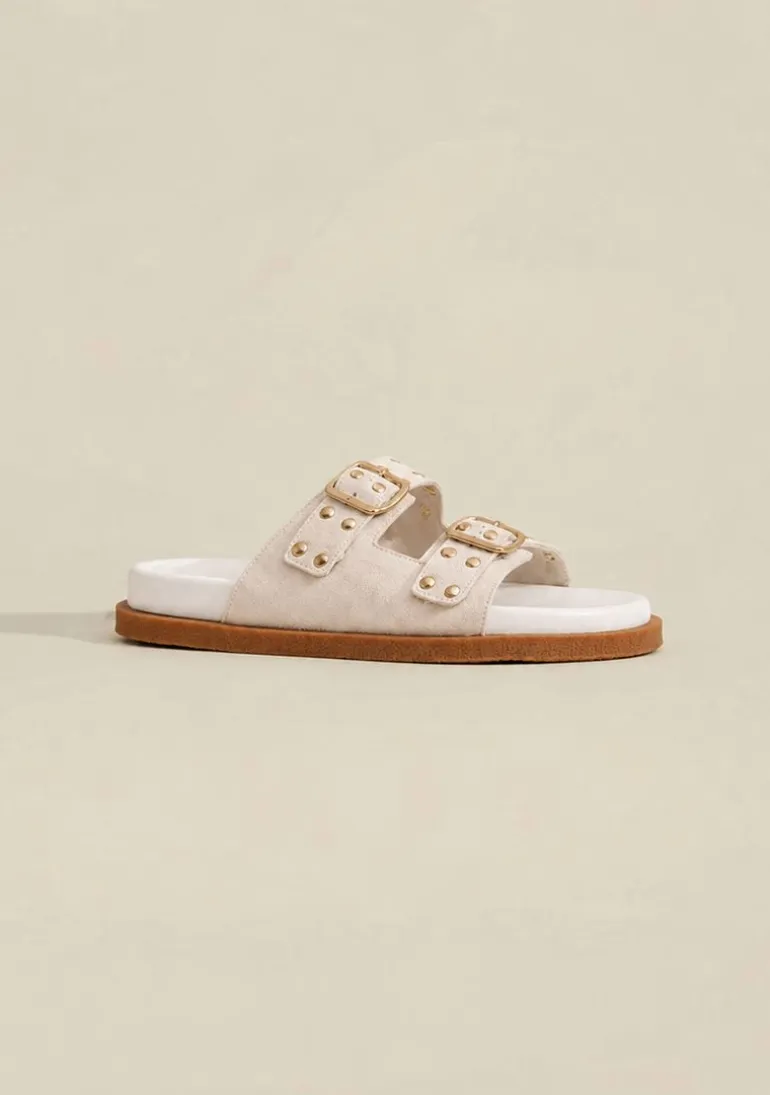 Sandália Morena Rosa Papete Enfeite Personalizado Off White