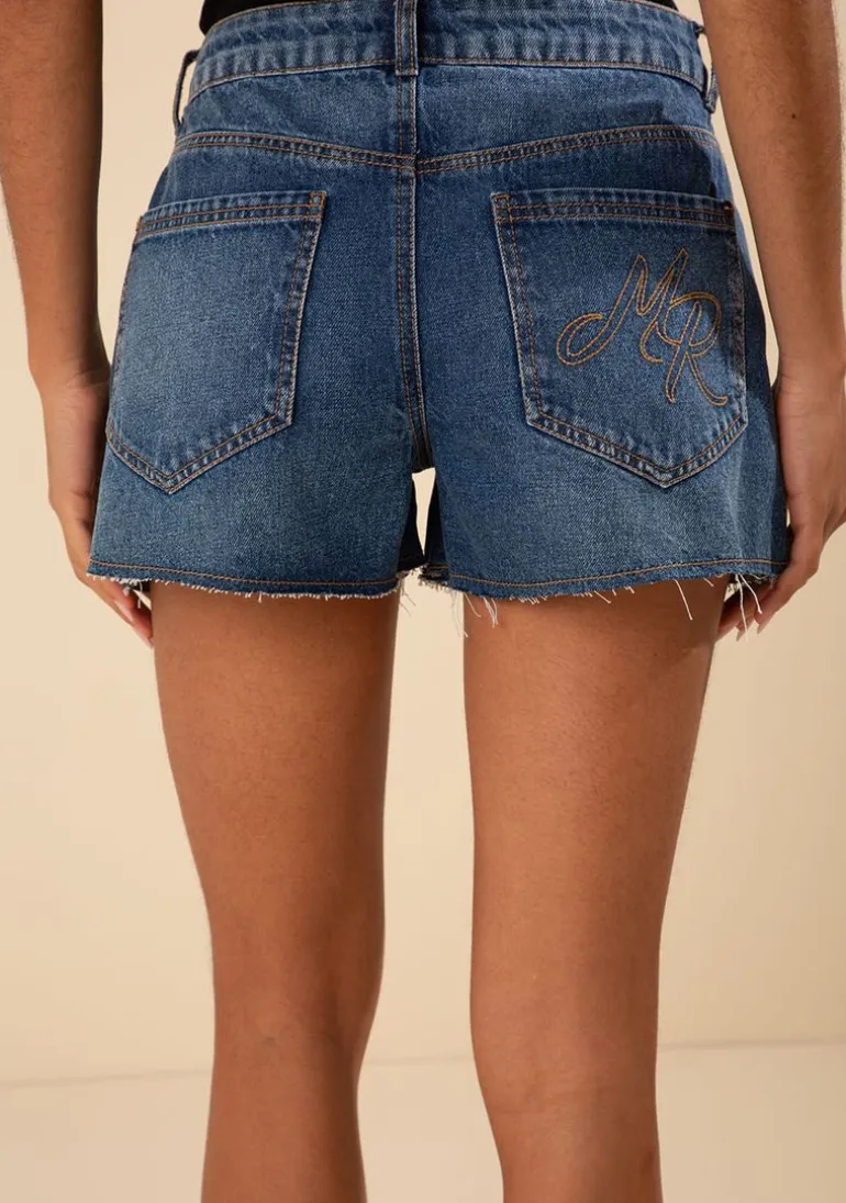 Shorts Morena Rosa Amplo Média Azul